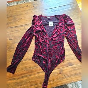 Nwt free people velvet bodysuit